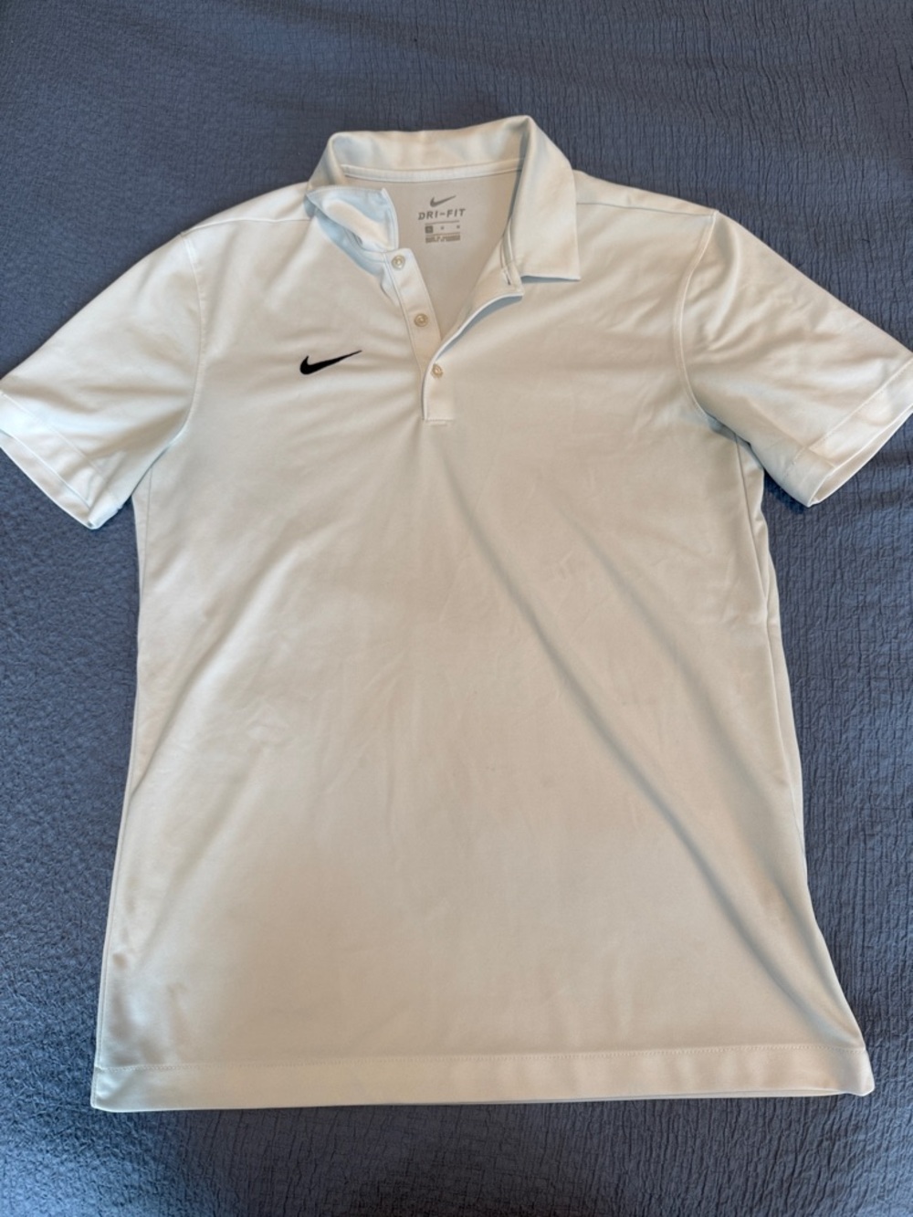Nike Men’s White Polo with Black Swoosh
